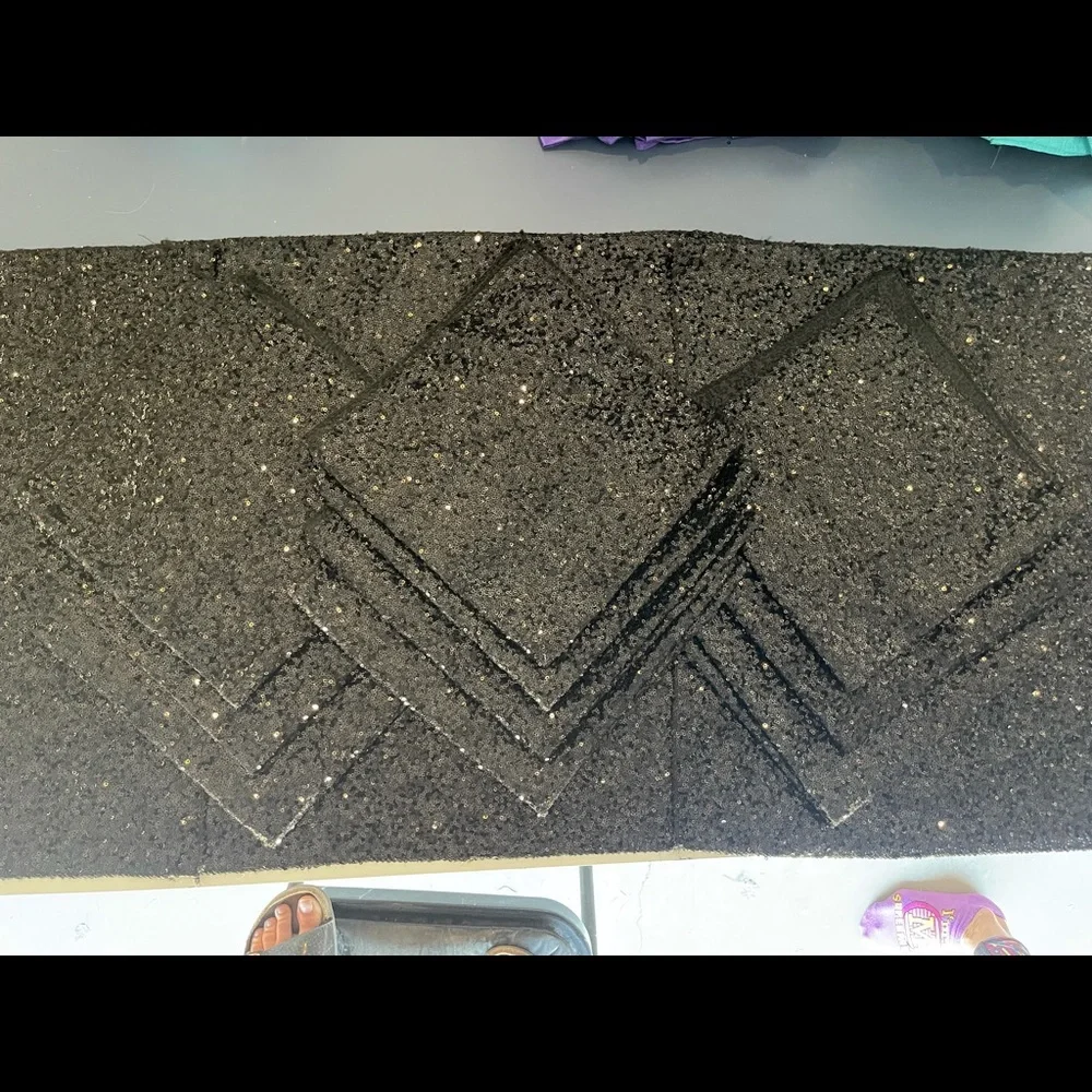 Black Sequin Square Centerpeice